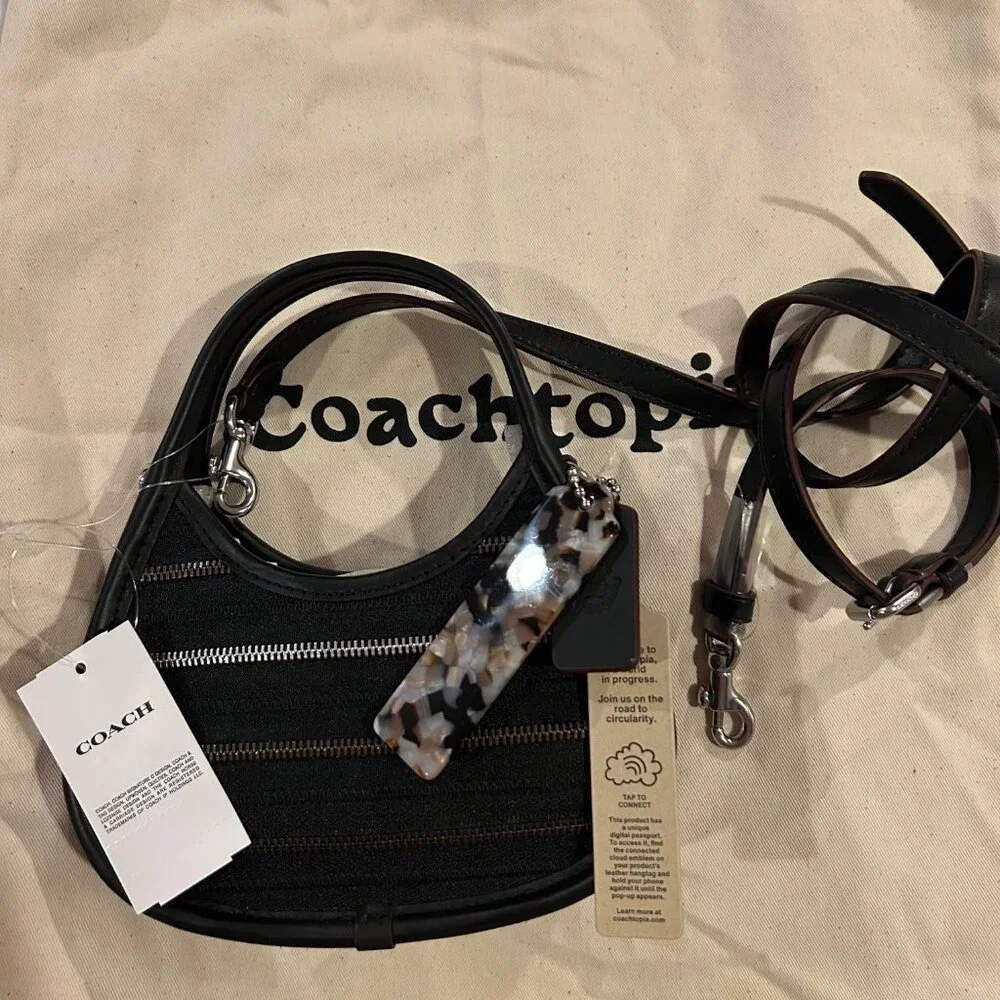 COACHTOPIA Mini Ergo Bag In Upcrafted Zippers - Black NWT - Picture 6 of 6